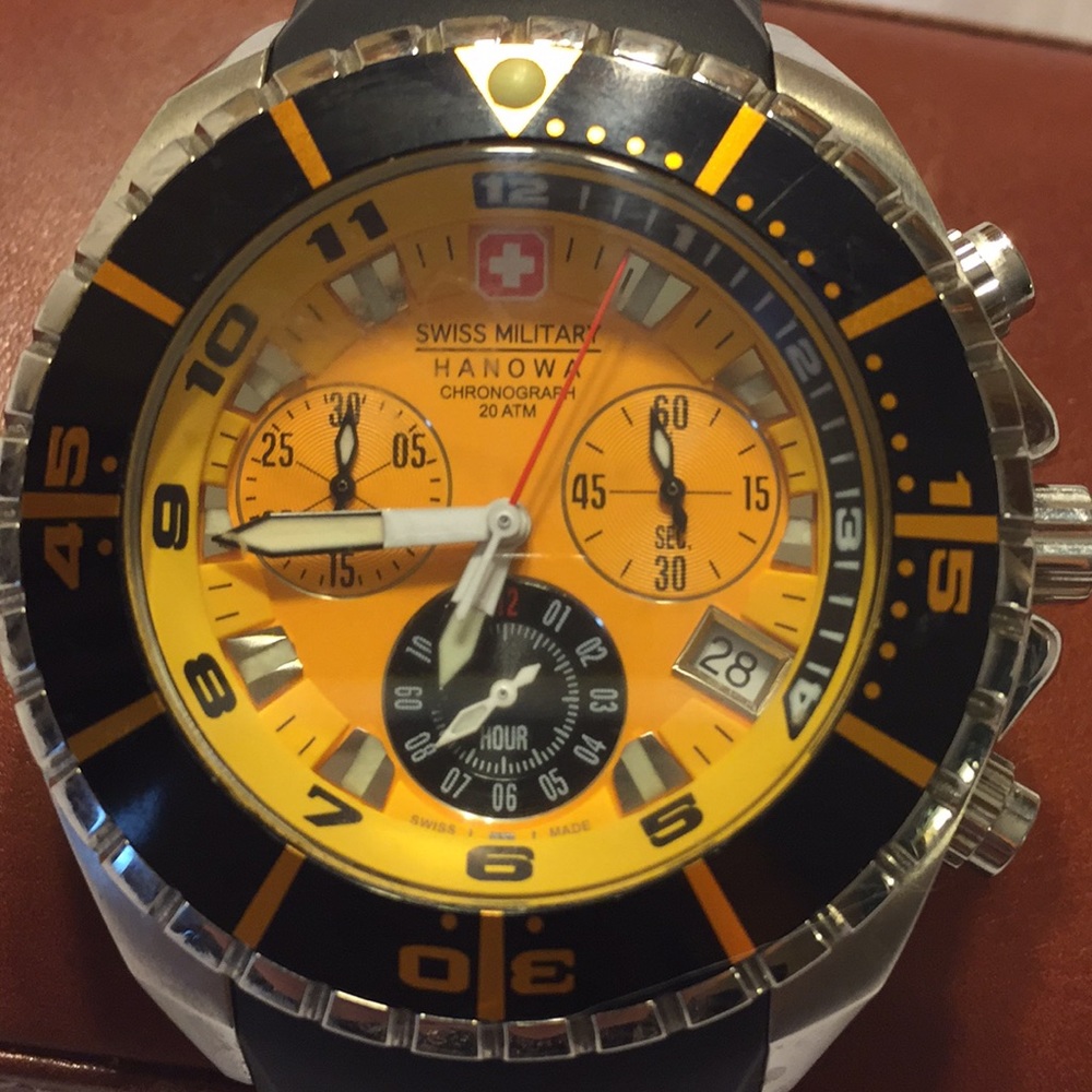 Rare Swiss Military Hanowa Chronograph SS 20 ATMWR